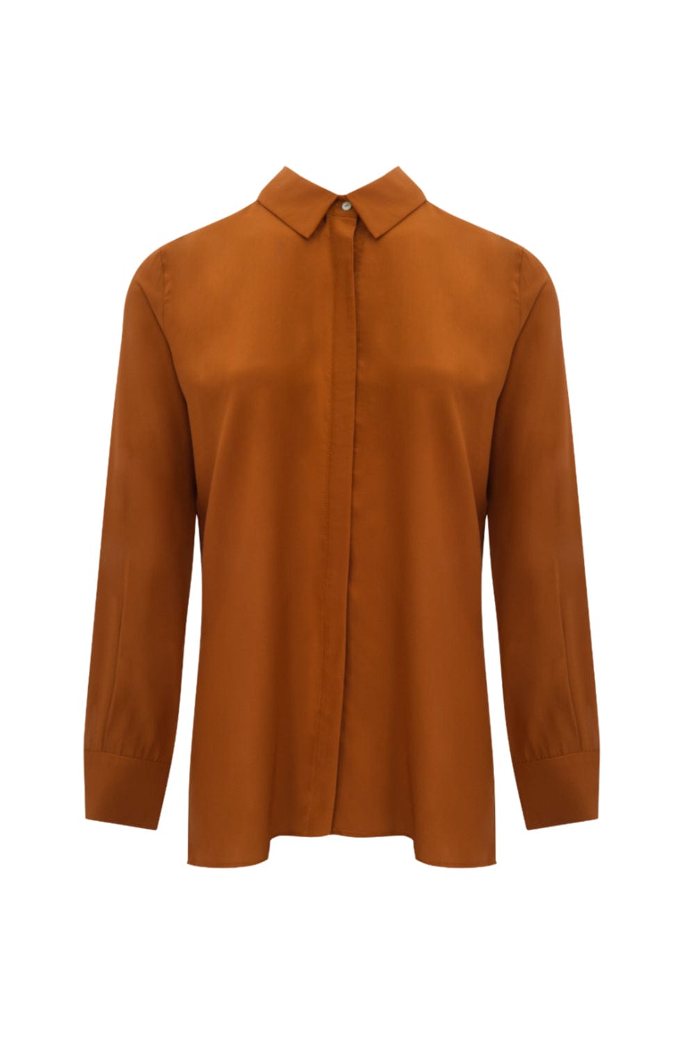 Lenny Niemeyer - Camisa Manga Longa Fendas Laterais Seda Avelã