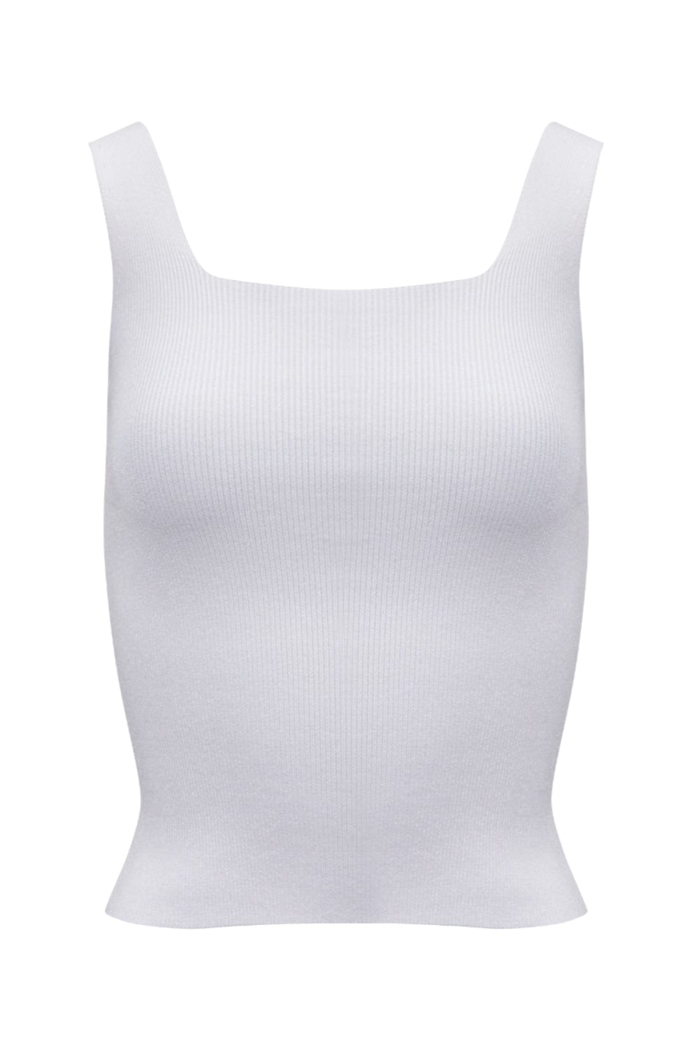 Viviane Furrier - Blusa sem Manga Decote Quadrado em Tricot Off White