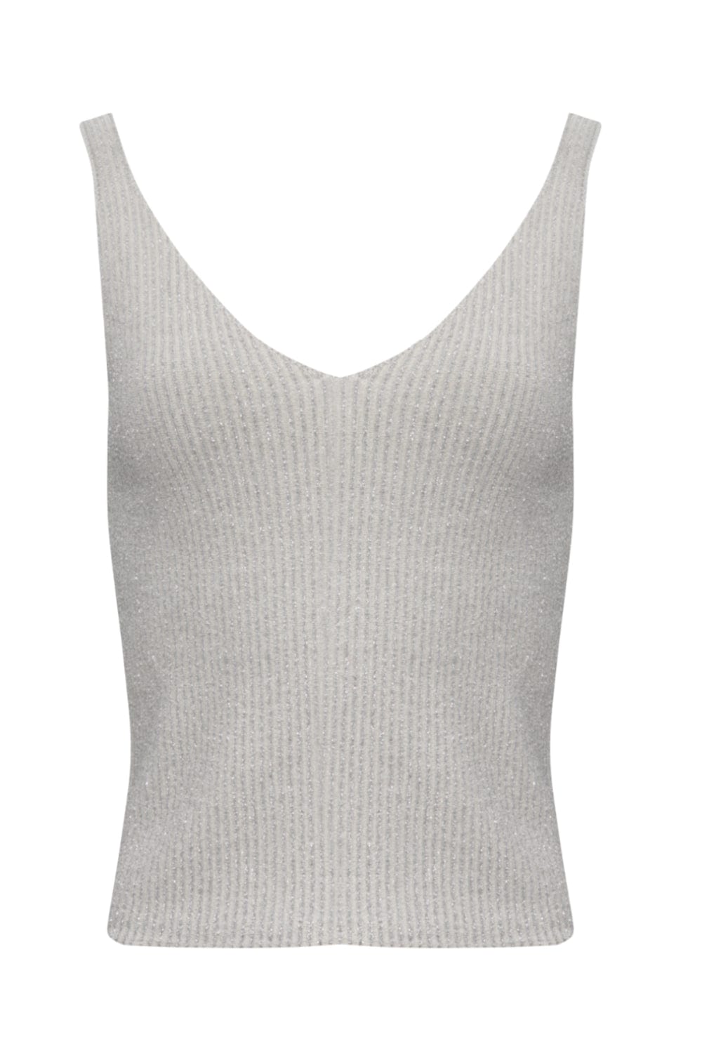Viviane Furrier - Blusa Sem Mangas Decote V Tricot Ninive Prata