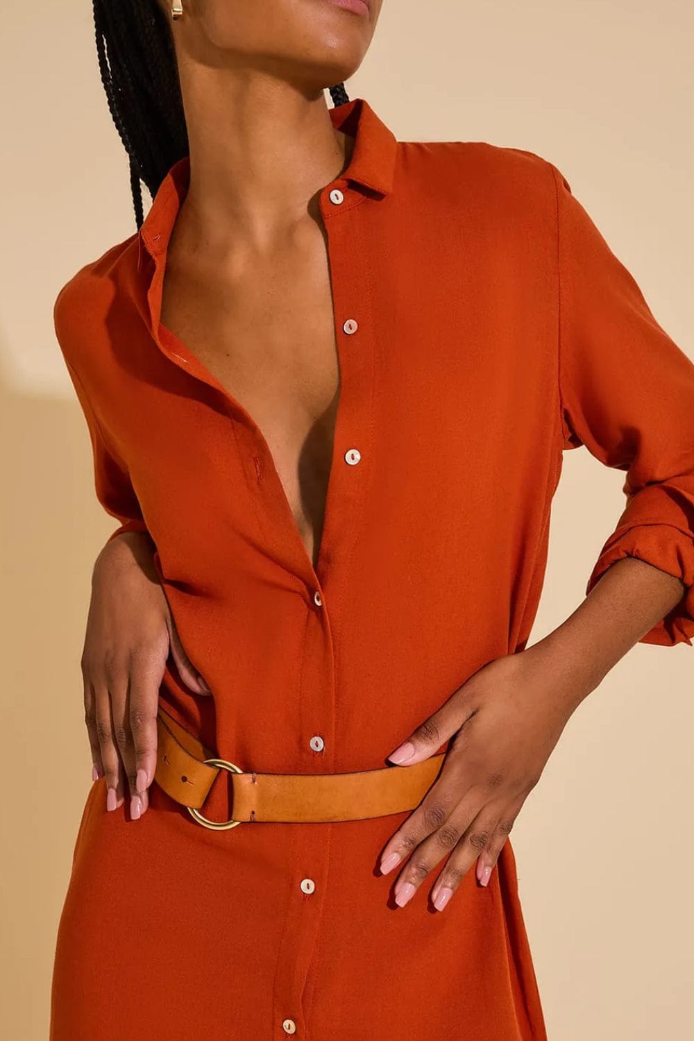 Lenny Niemeyer - Cinto Couro Argola Carrapeta Caramelo