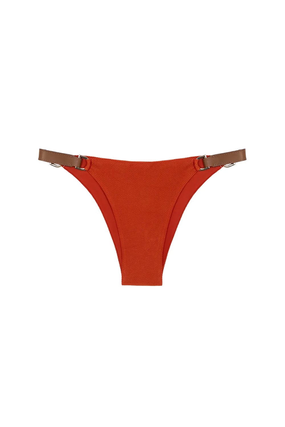 Lenny Niemeyer - Calça Lateral Detalhe Couro Curcuma Terracota