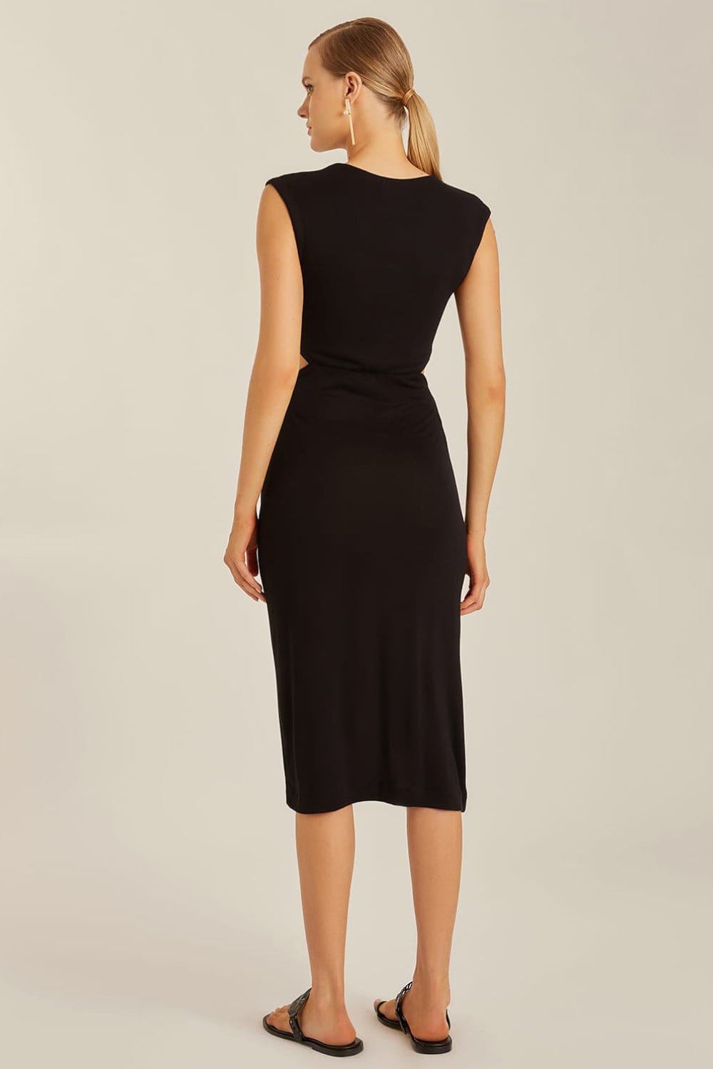 Lenny Niemeyer - Vestido Midi Cintura Vazada Preto