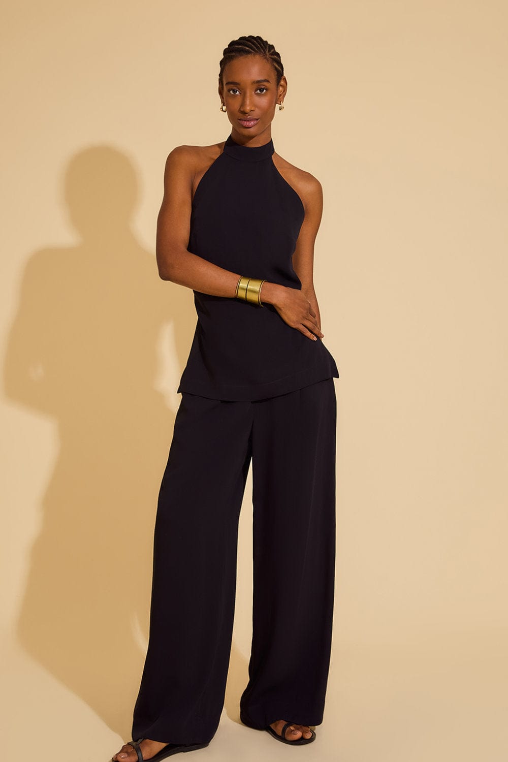 Lenny Niemeyer - Blusa sem Manga Gola Alta Frente Única Preto