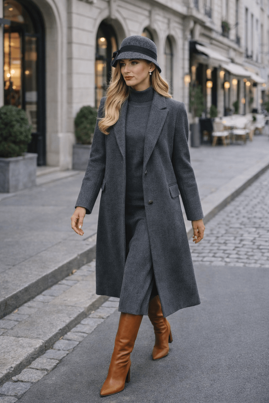 Club - Chapéu Cloche com Laço Preto