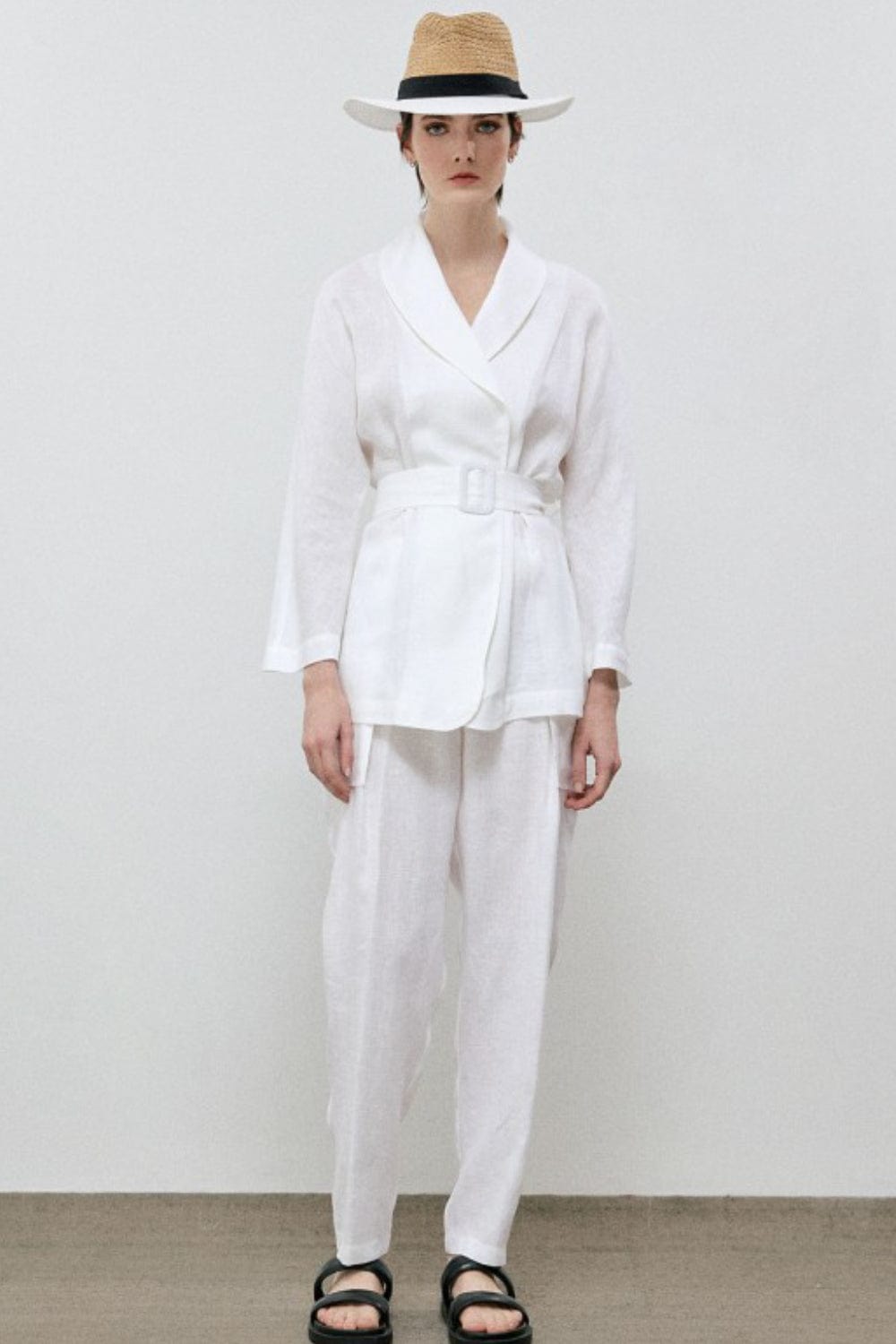 Access - Blazer Linho com Cinto Off White