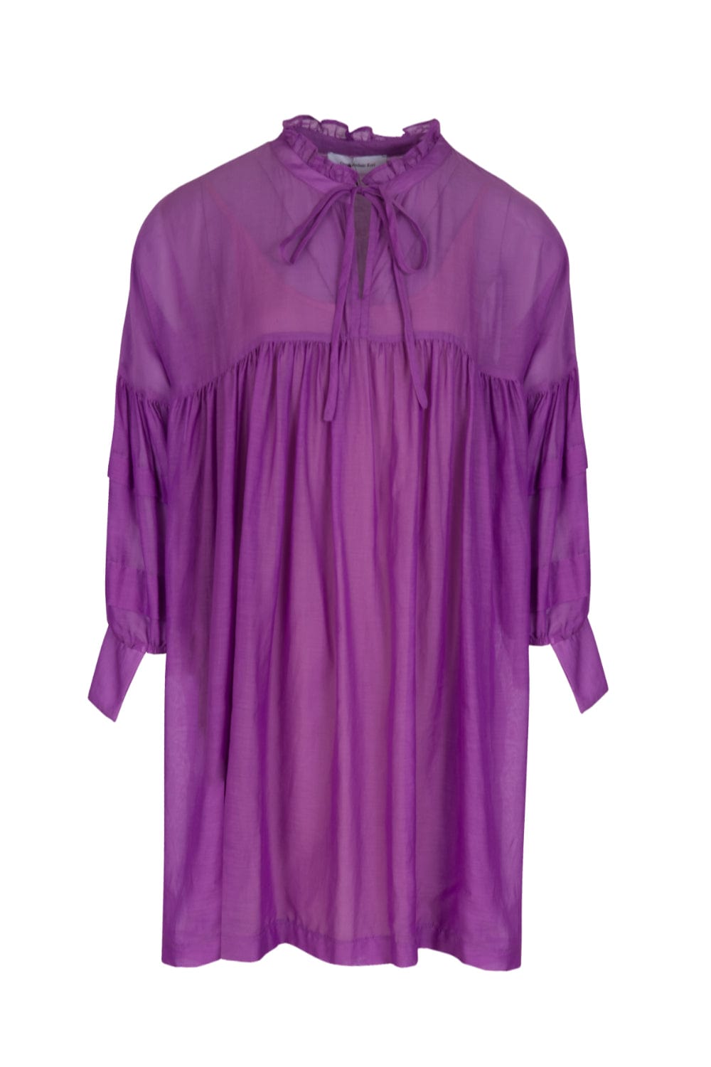 Greek Archaic Kori - Vestido Curto Manga Longa Roxo