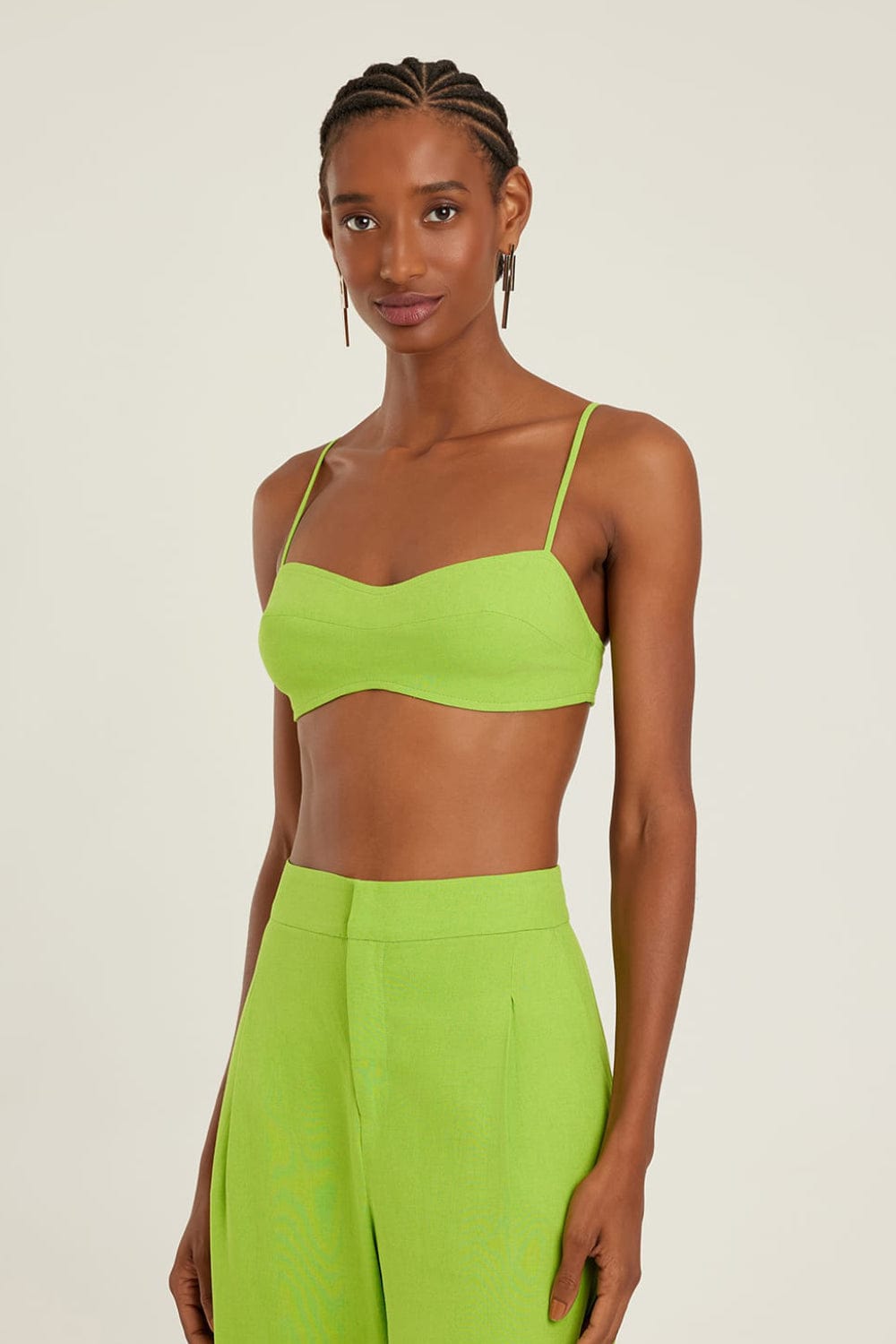 Lenny Niemeyer - Top Alça Elástico Costas Viscolinho Lime