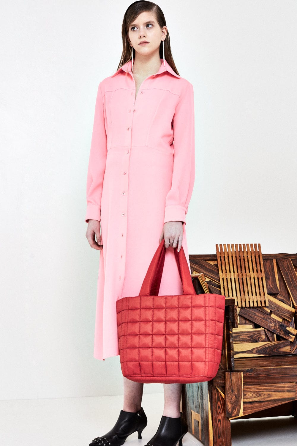 Glória Coelho - Vestido Chemisier Longo Rosa EDIÇÃO LIMITADA