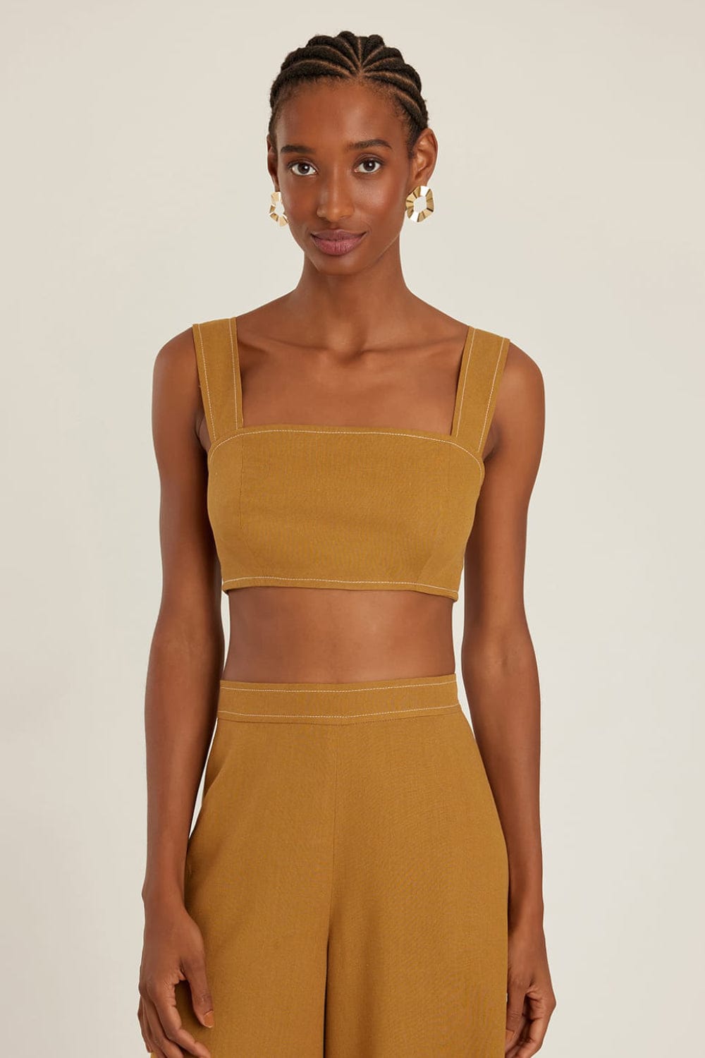 Lenny Niemeyer - Top Pesponto Contrastante Ambar/Ocre