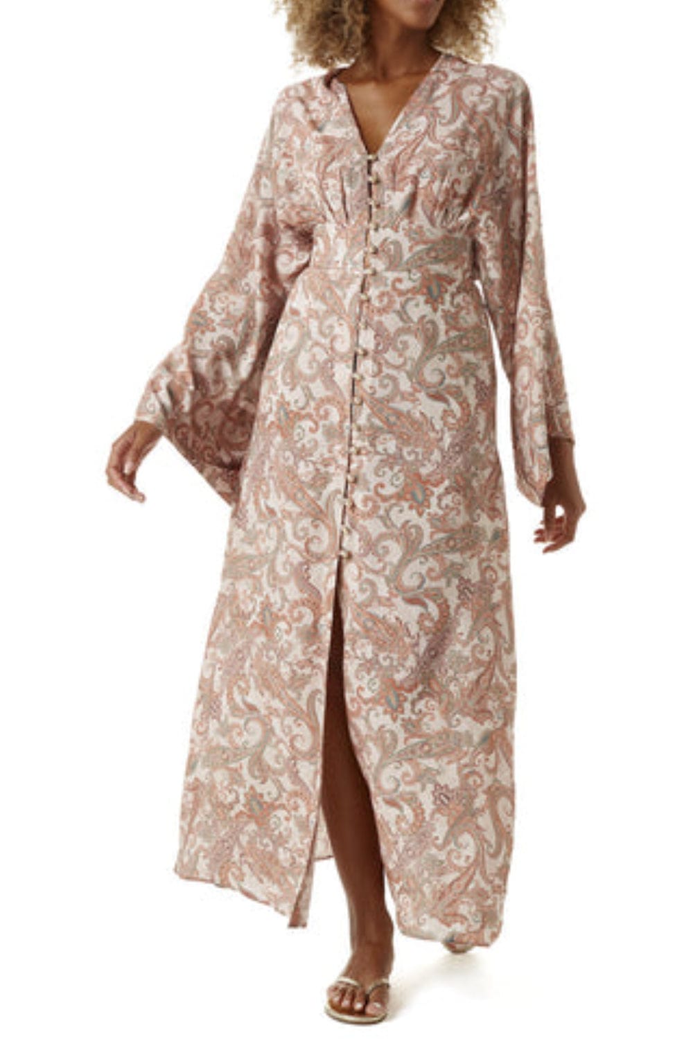 Melissa Odabash - Vestido Longo de Manga Longa Paisley Desiree