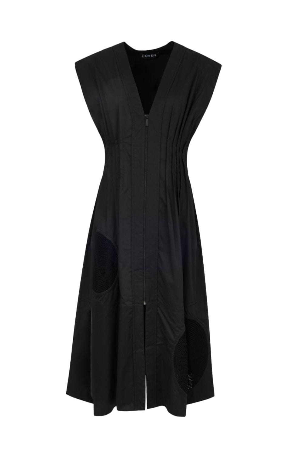 Coven - Vestido Midi Tricoline Dots Preto