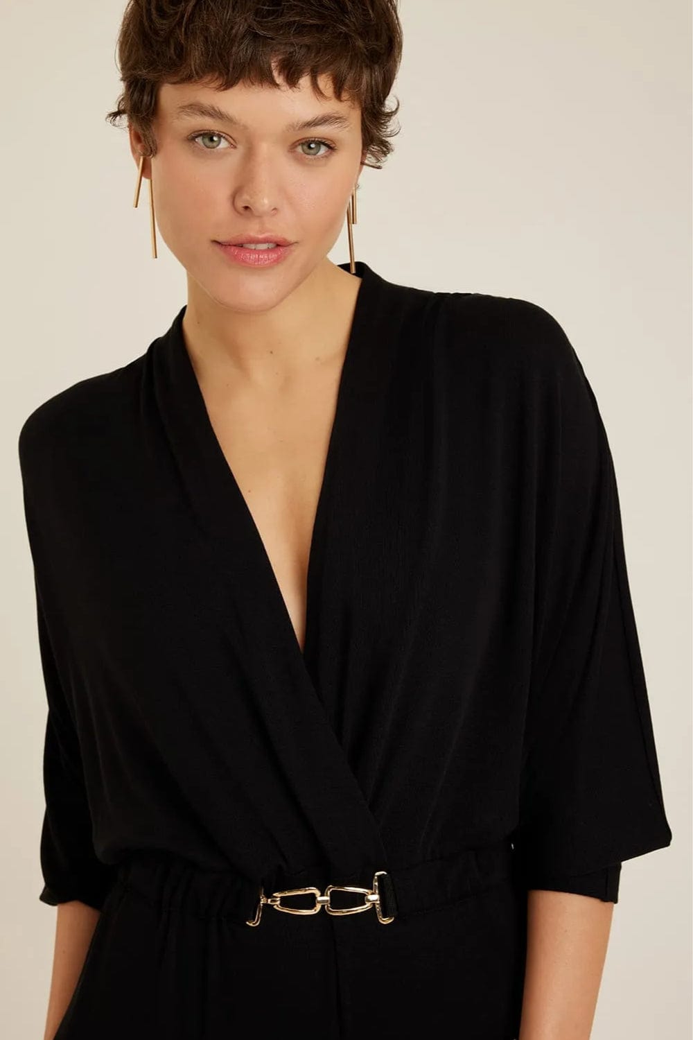 Lenny Niemeyer - Macacão Cinto Fivela Preto