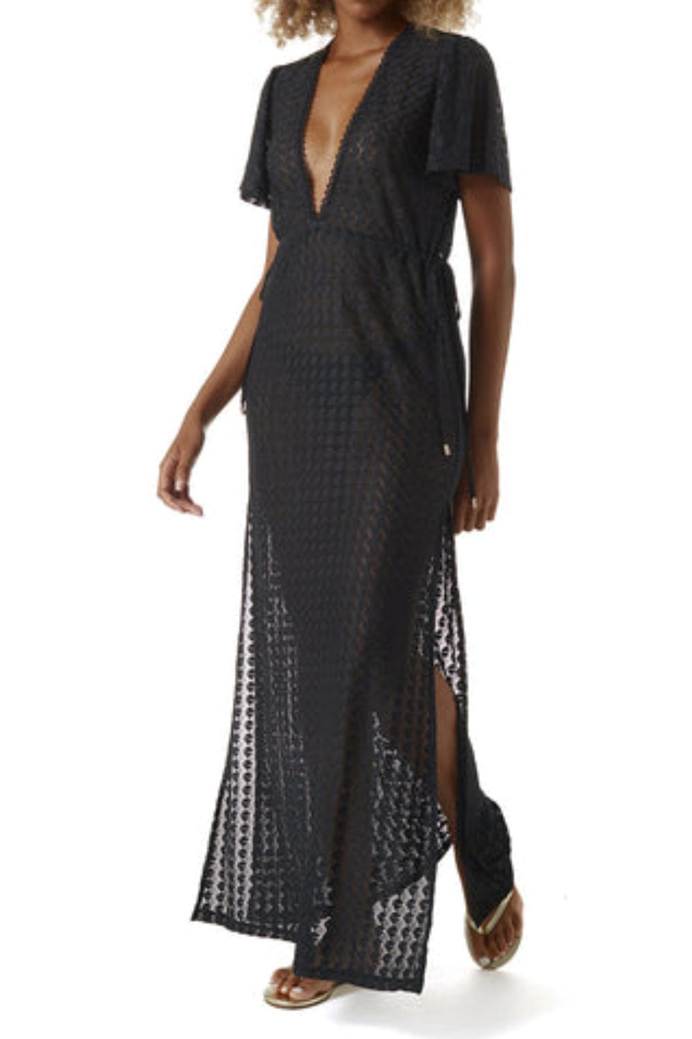 Melissa Odabash - Vestido Longo Renda Esme Preto