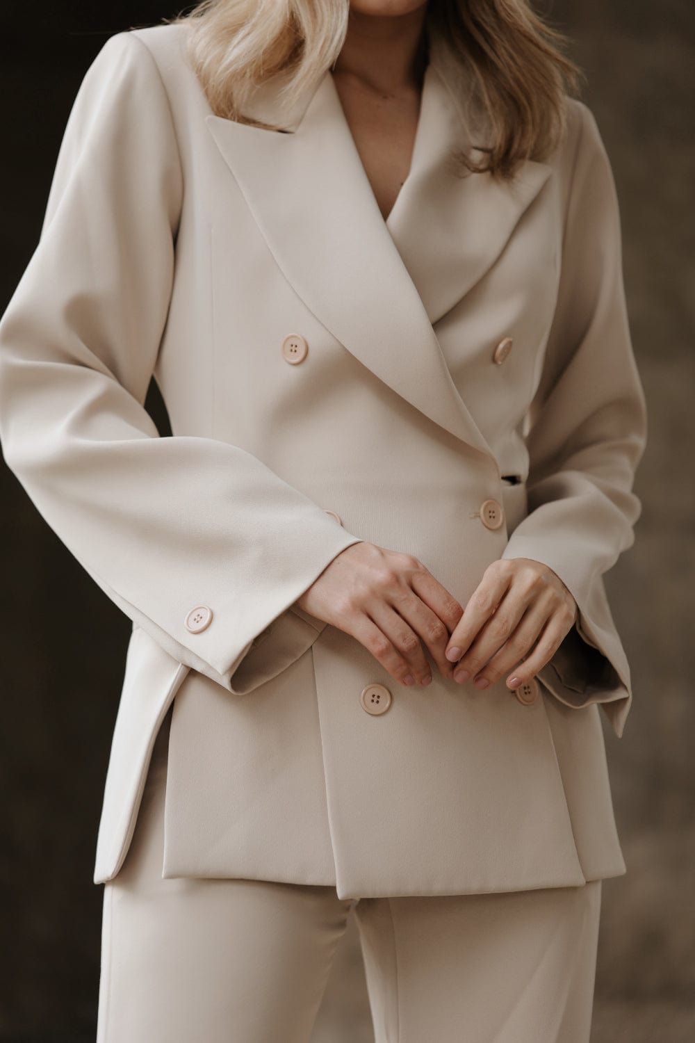 Glória Coelho - Blazer crepe Assimétrico Bege