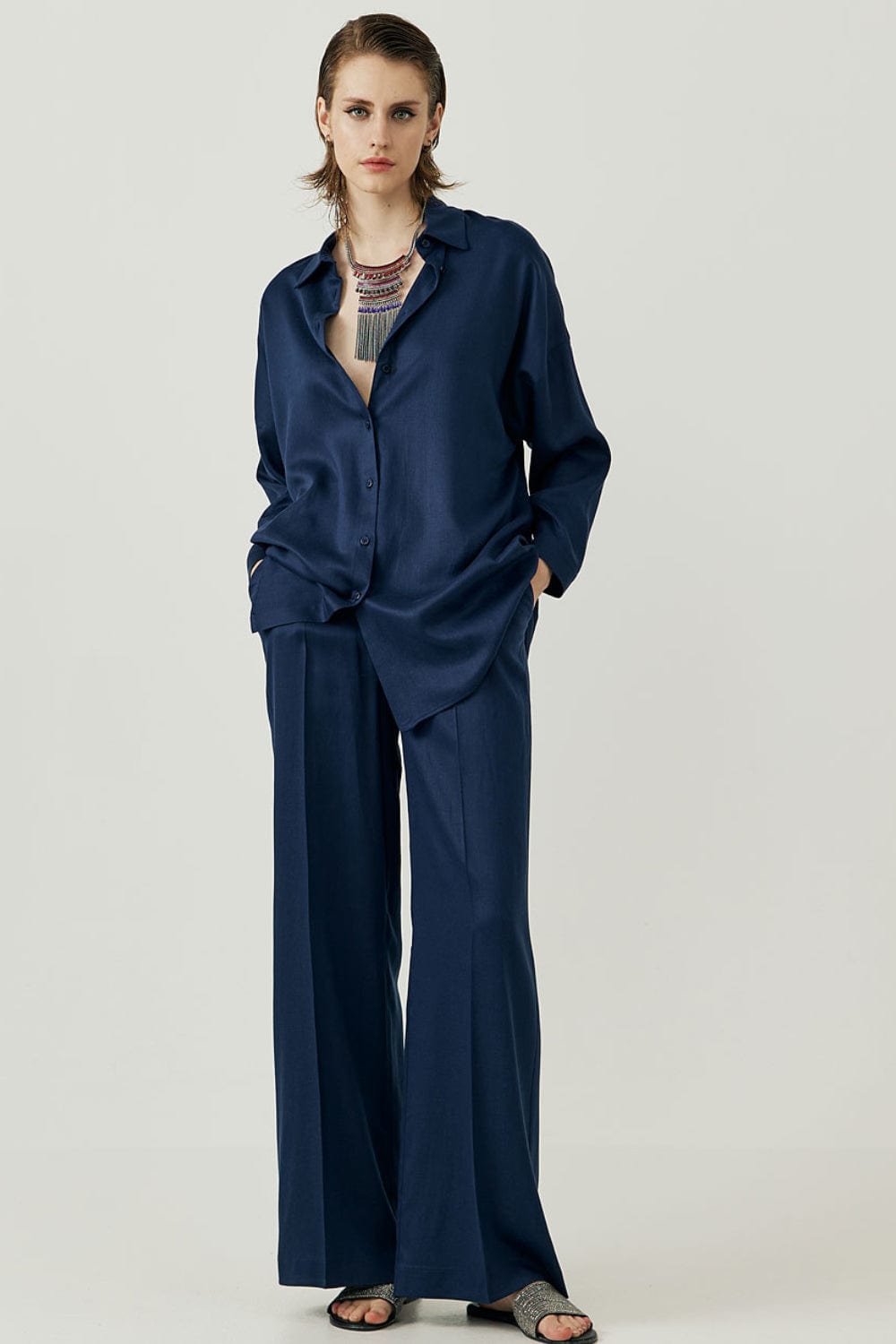 Access - Calça Alfaiataria Azul Marinho