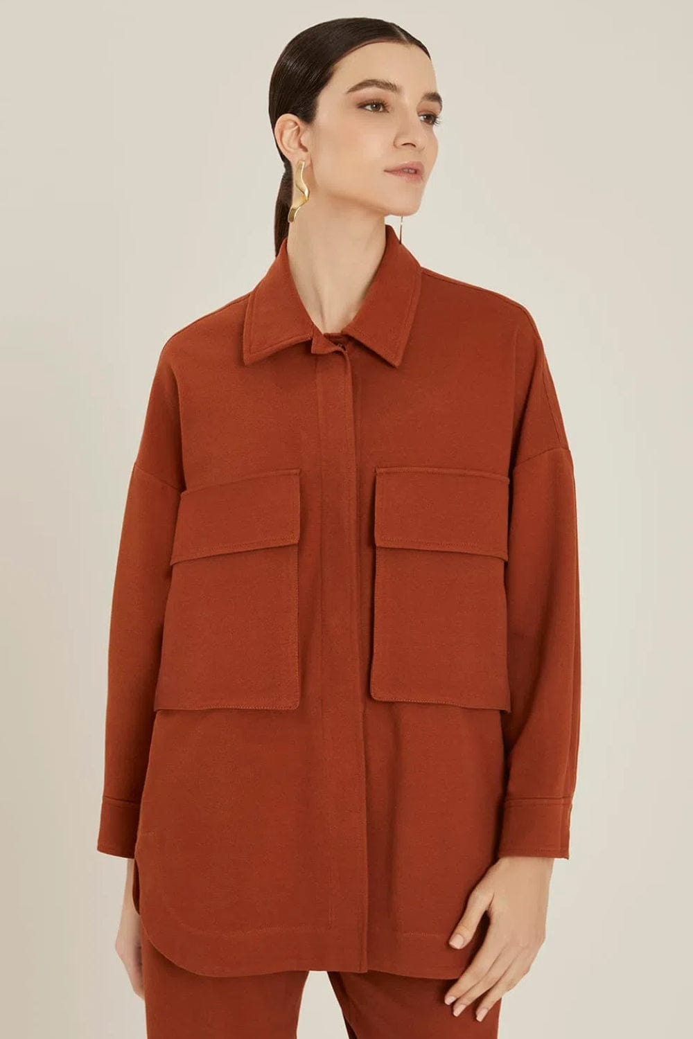 Lenny Niemeyer - Camisa Manga Longa com Bolsos Mocha