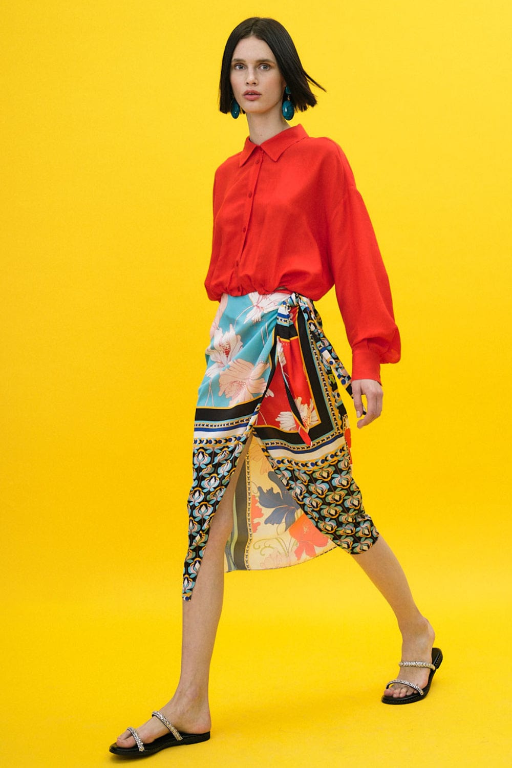 Access - Camisa Cropped Linho Coral