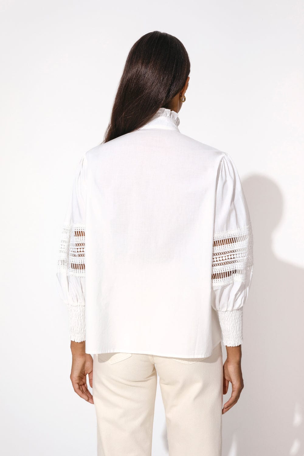 By Malina - Camisa Manga Longa Renda Lilo Off White
