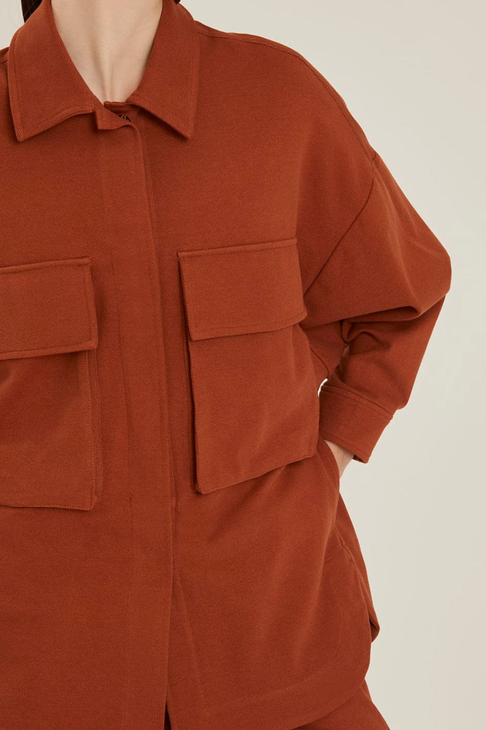 Lenny Niemeyer - Camisa Manga Longa com Bolsos Mocha