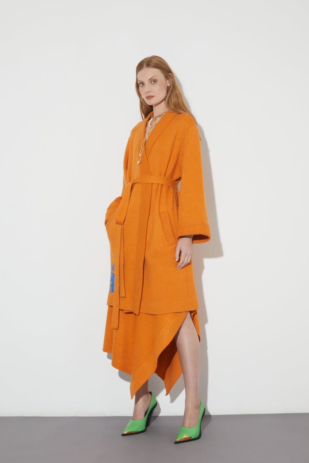 Coven - Saia Midi Tricot Origem Laranja