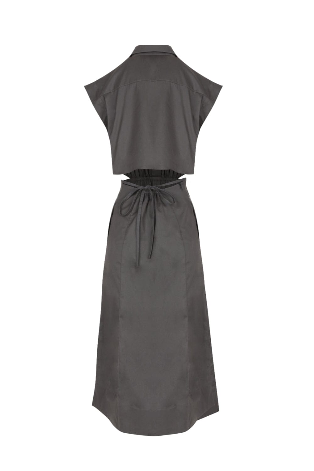 Glória Coelho - Vestido Chemisier Midi Recortes Cinza