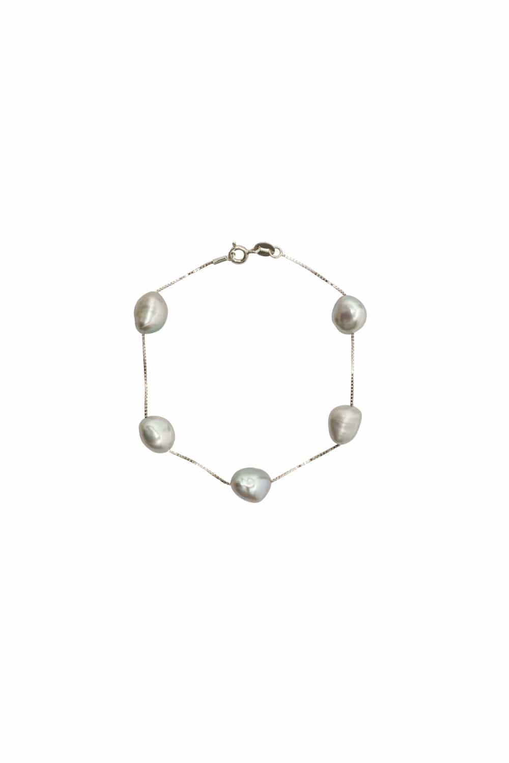 Pulseira Pérolas Josefina Cinza