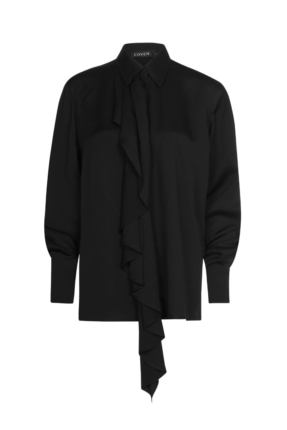 Coven - Camisa Manga Longa Crepe Elysia Preto