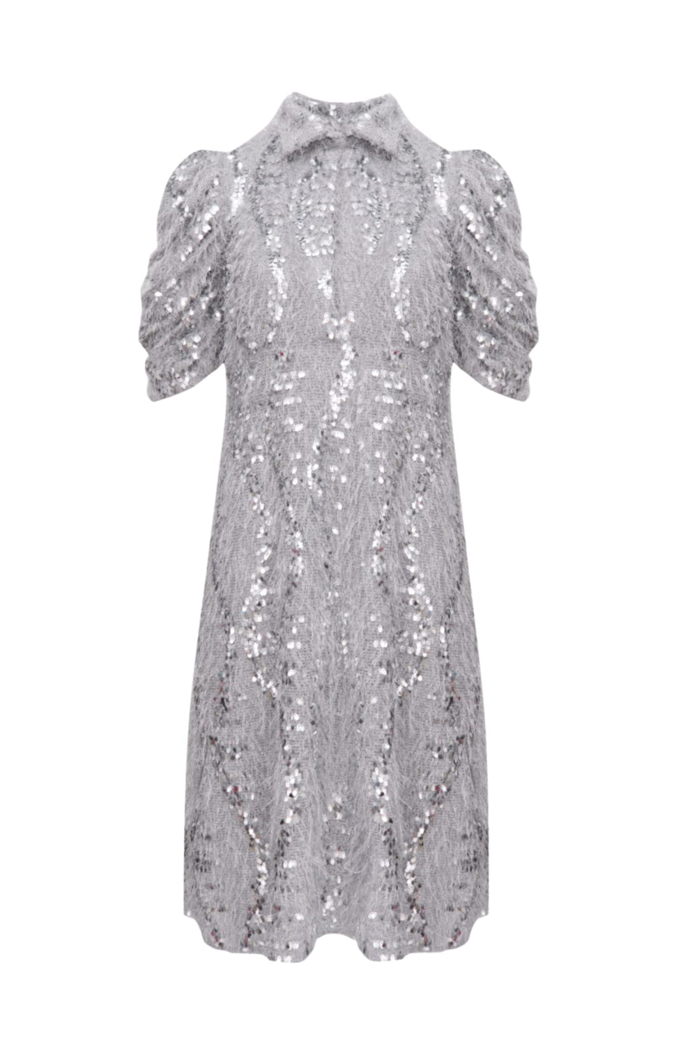 Glória Coelho - Vestido Midi em Paetês Island Prata