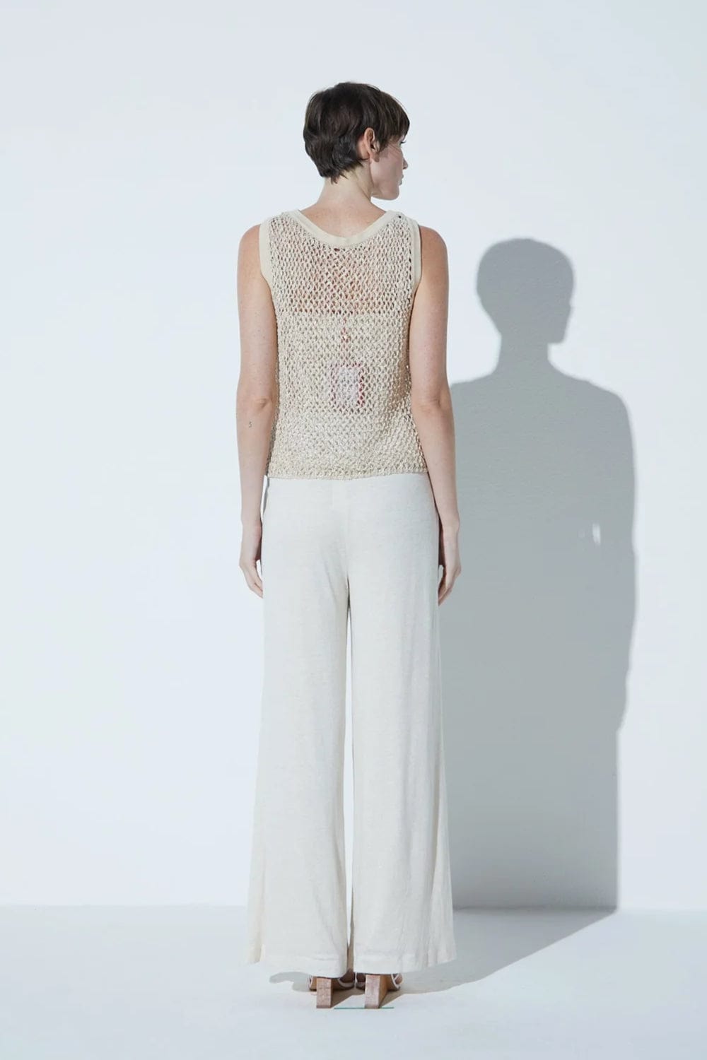 Viviane Furrier - Blusa sem Manga em Tricot Telado Ninive