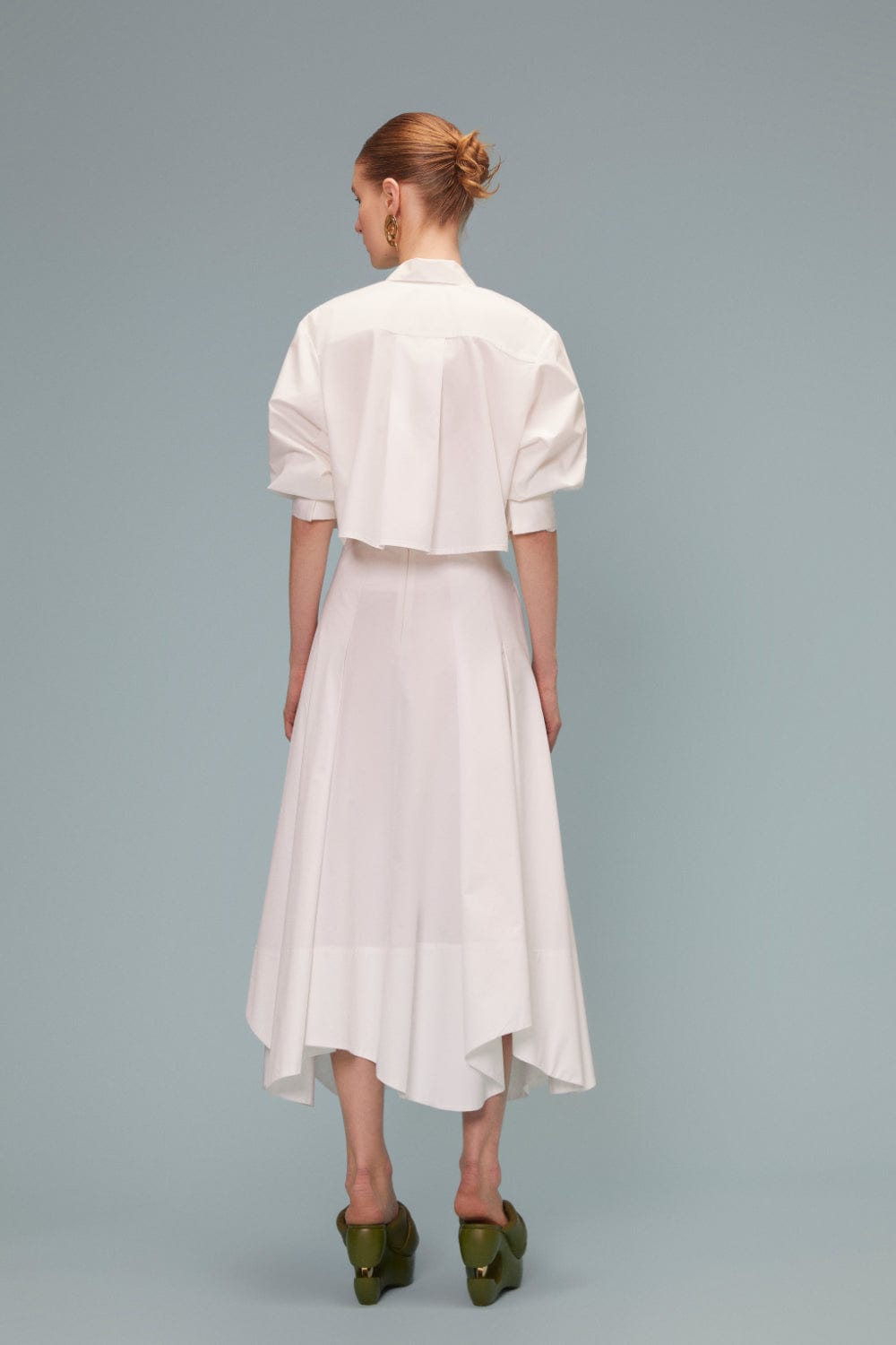 Coven - Saia Midi Ice Cotton Barra Curvas Branco