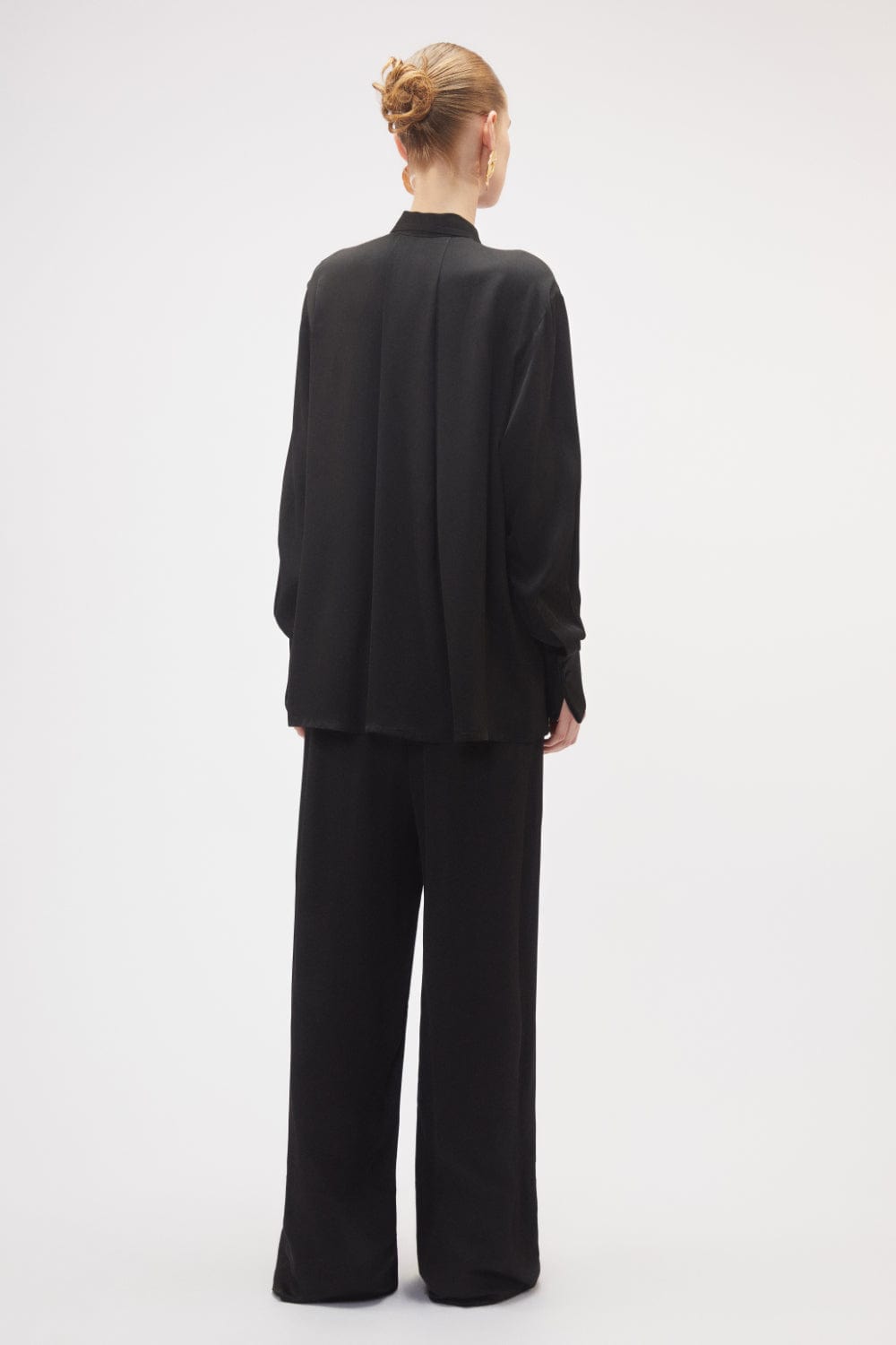 Coven - Camisa Manga Longa Crepe Elysia Preto