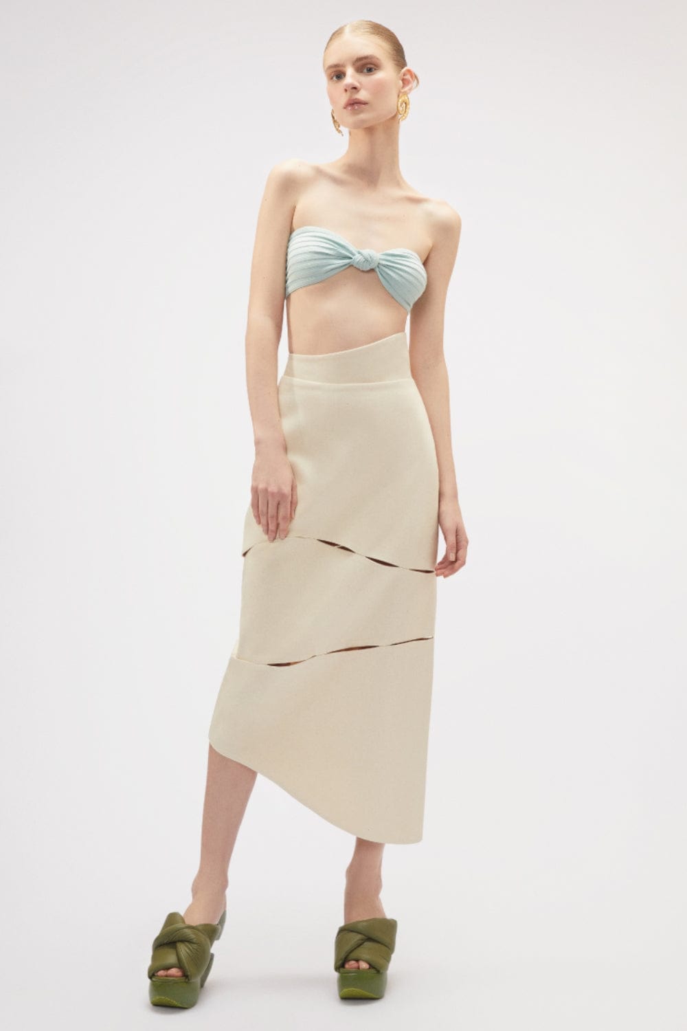 Coven - Saia Midi Sarja Recortes Orgânicos