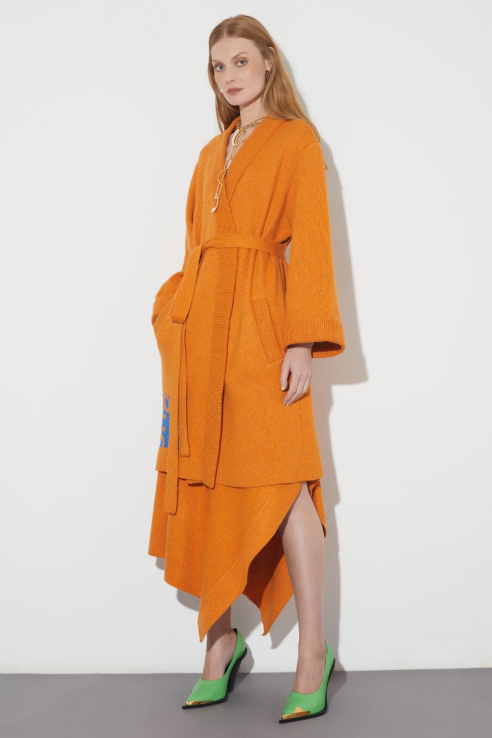 Coven - Saia Midi Tricot Origem Laranja