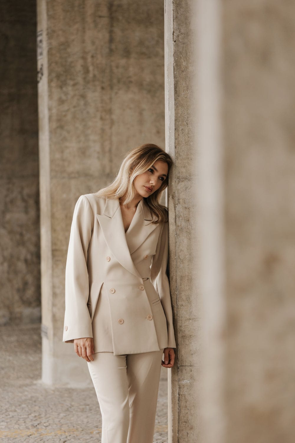 Glória Coelho - Blazer crepe Assimétrico Bege