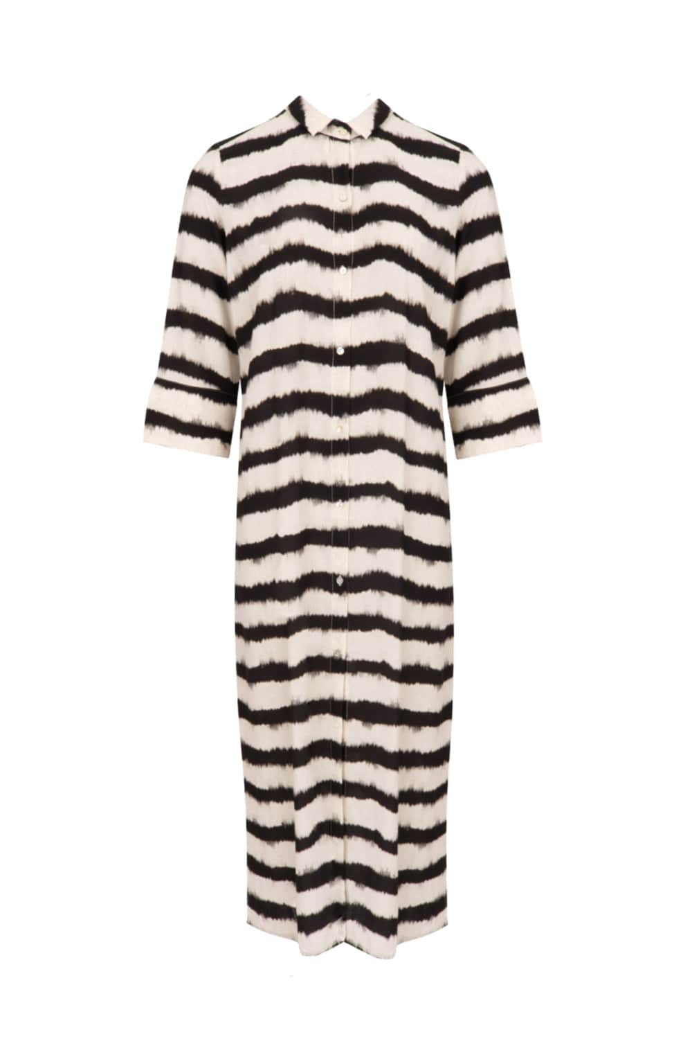 Lenny Niemeyer - Vestido Chemisier Longo Fendas Patan Viscolinho