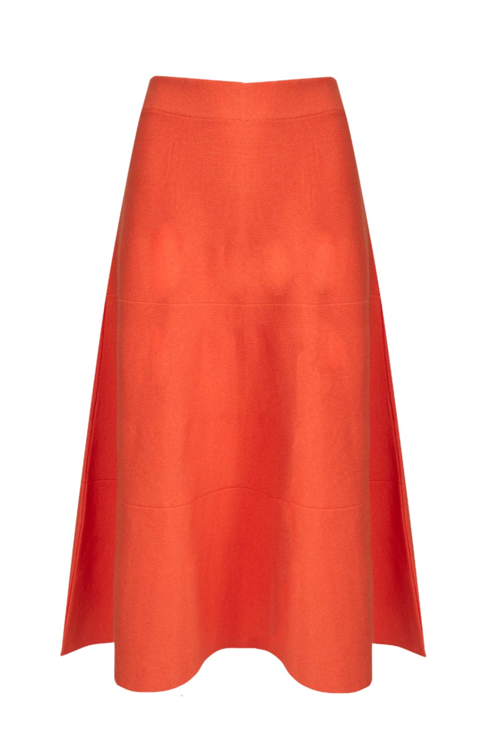 Viviane Furrier - Saia Midi Evasê em Tricot Laranja
