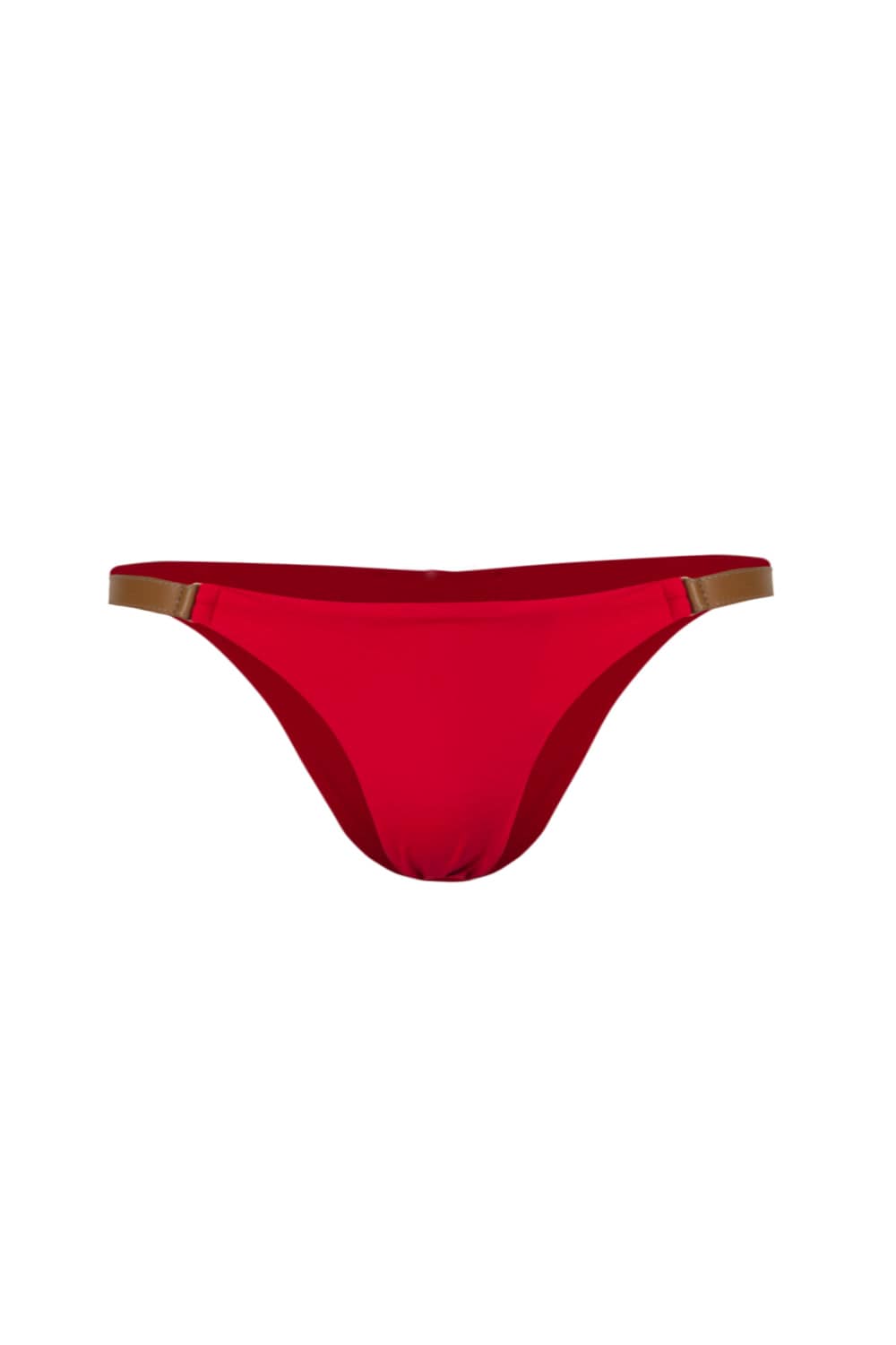 Lenny Niemeyer - Calça Lateral Detalhe Couro Bio Papoula Vermelho