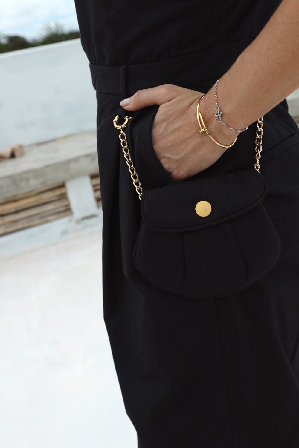 Coven - Macacão Algodão Premium Bola Corrente Preto