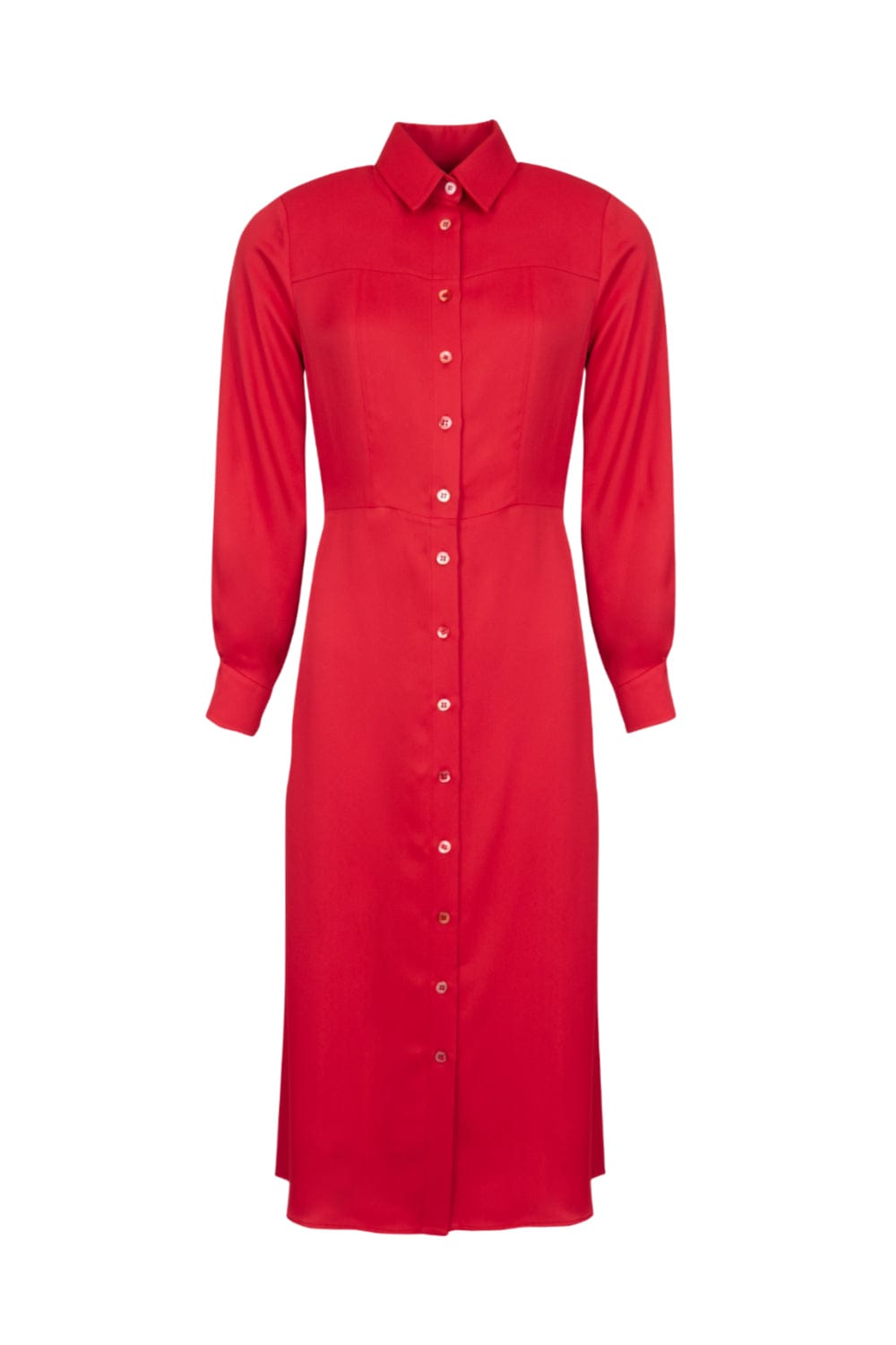 Glória Coelho - Vestido Chemisier Midi Vermelho EDIÇÃO LIMITADA Vermelho