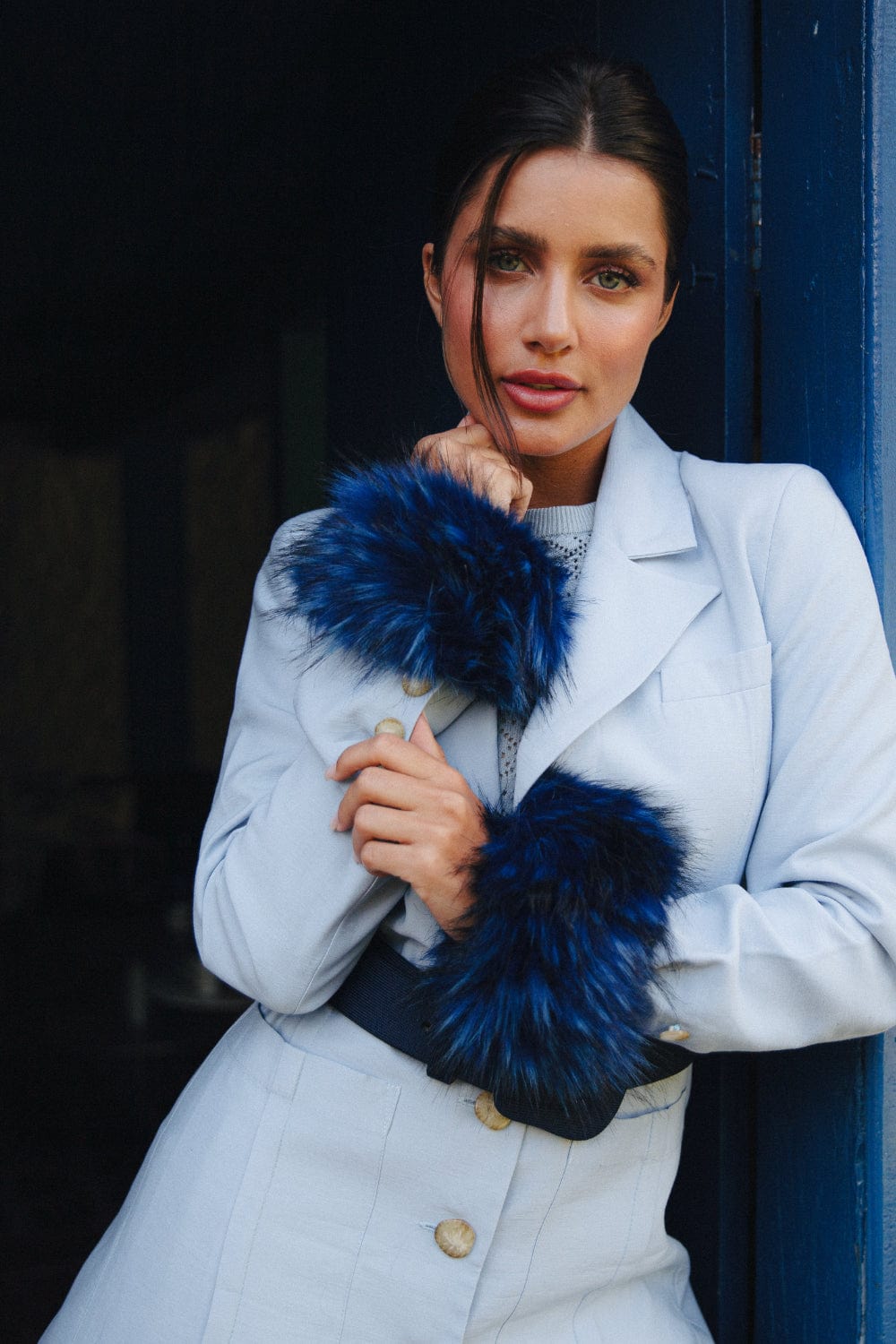 Punho de Pêlo Sintético Azul