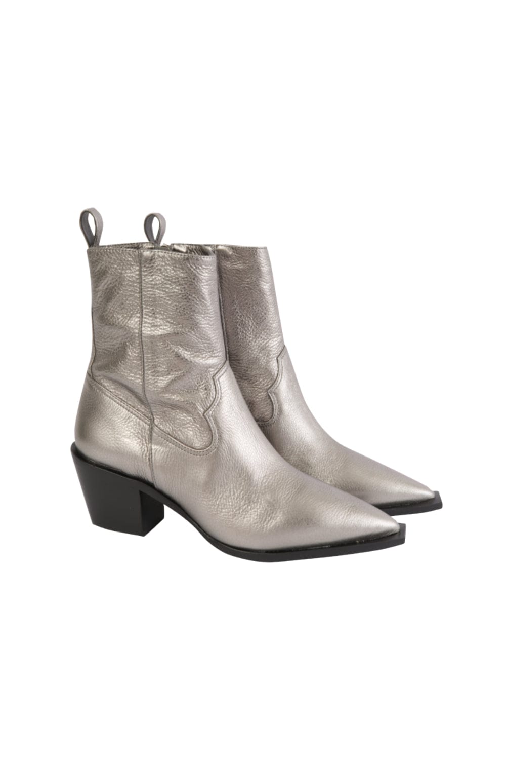 Vicenza - Bota Western Cano Médio Couro Prata Velho