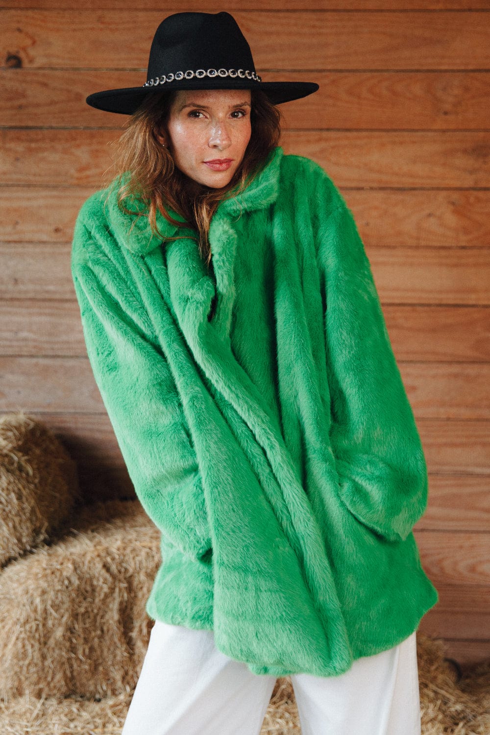 Jayley - Casaco Pêlo Sintético Duchess Verde