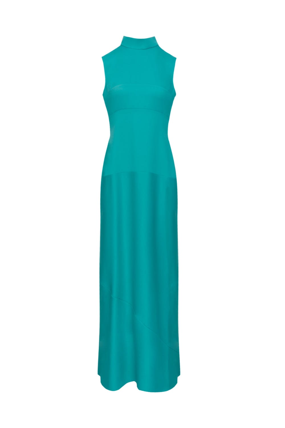 Glória Coelho - Vestido Longo no Viés com Gola VF15229 Azul Tiffany