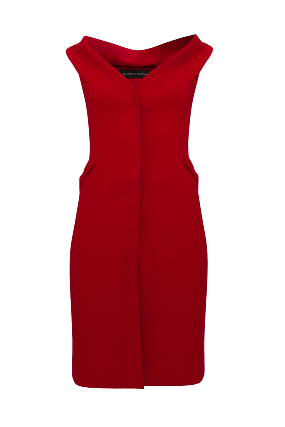Glória Coelho - Vestido Midi Blazer Assimétrico Vermelho Scarlet VC227
