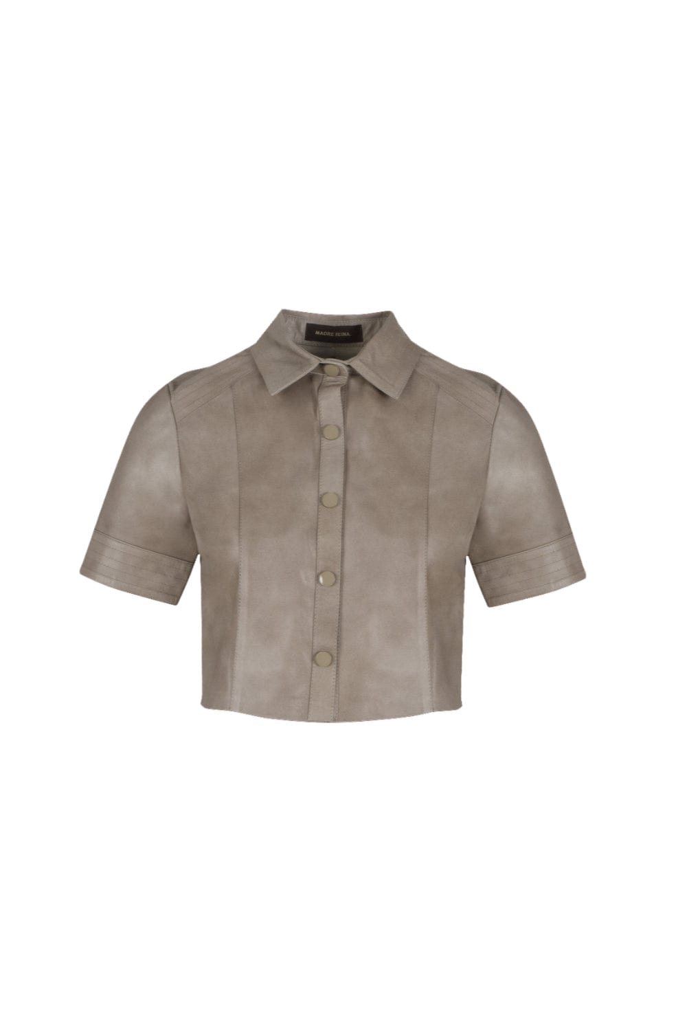 Madre Reina - Camisa Cropped Manga Curta Couro Fendi