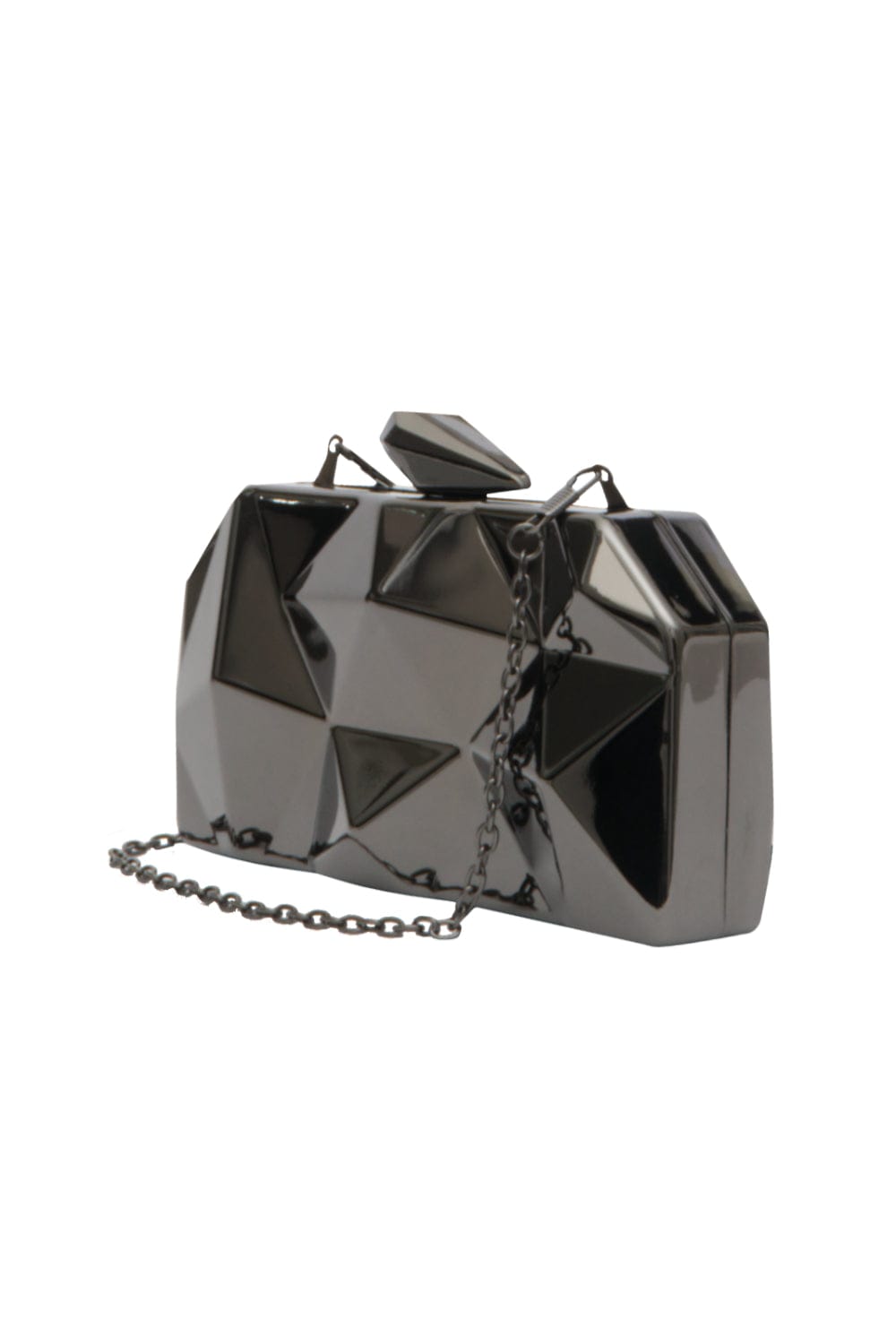 Bolsa Clutch Metal Grafite