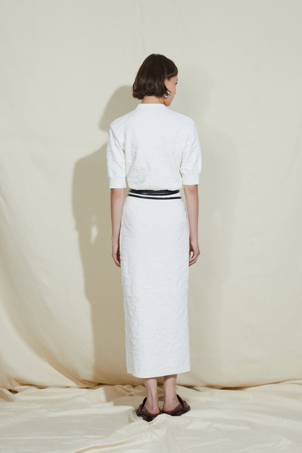 Coven - Blusa Manga Curta Tricot Floresta Branco