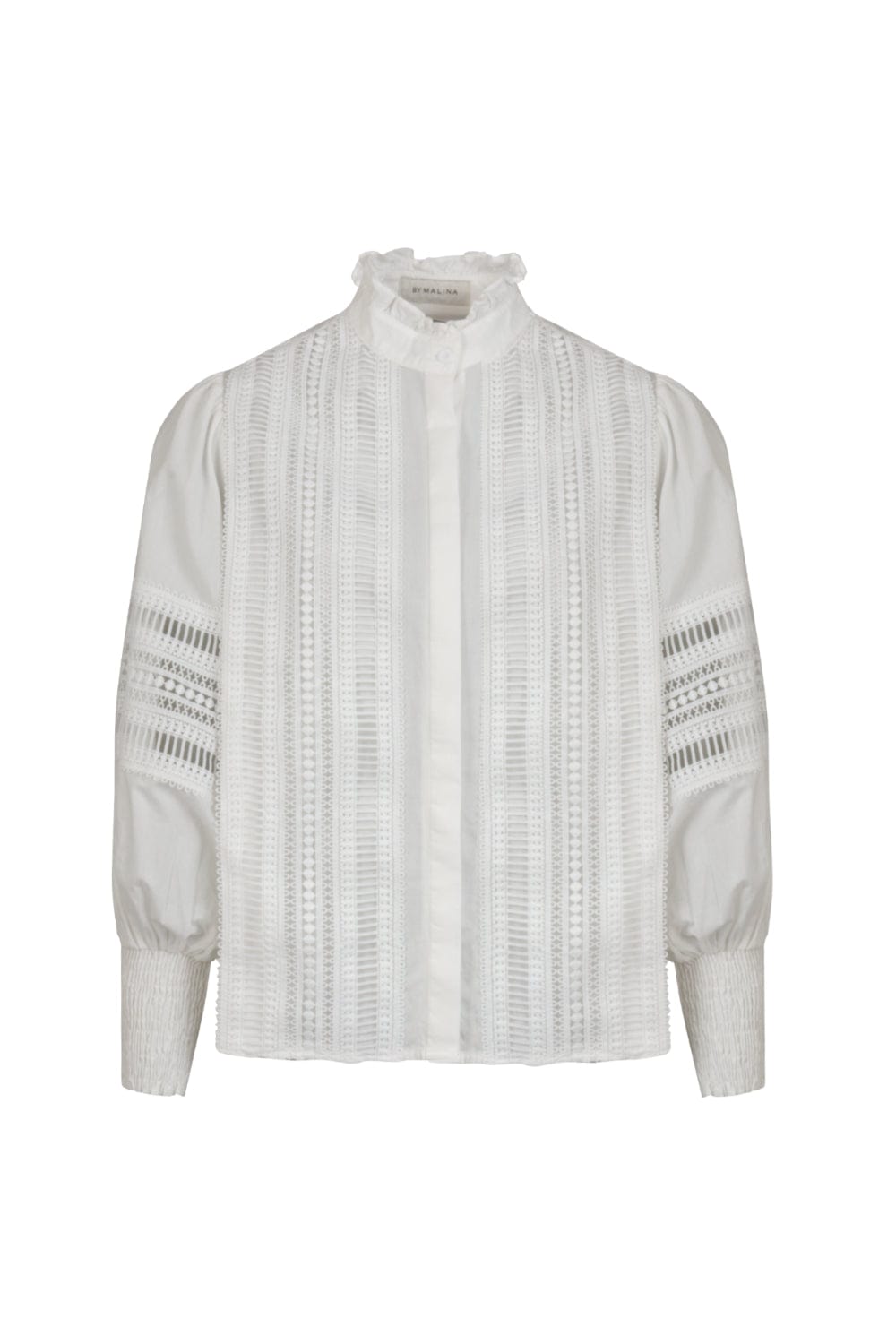 By Malina - Camisa Manga Longa Renda Lilo Off White