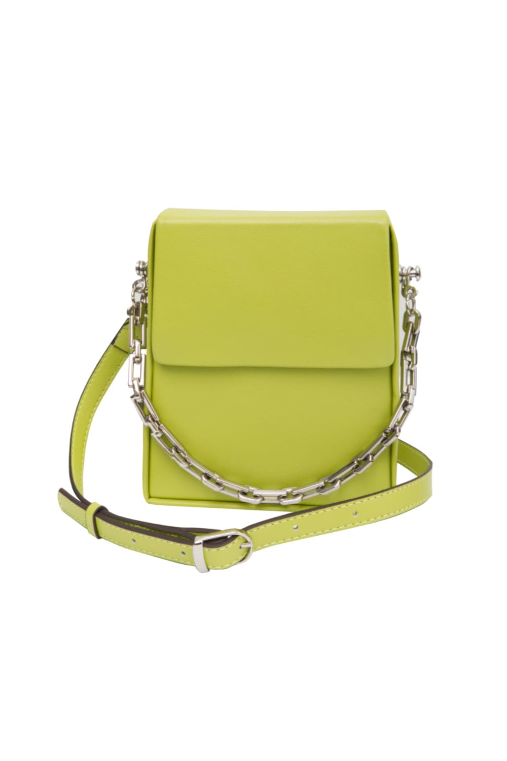 Bolsa Laila Couro com alça de Metal Verde