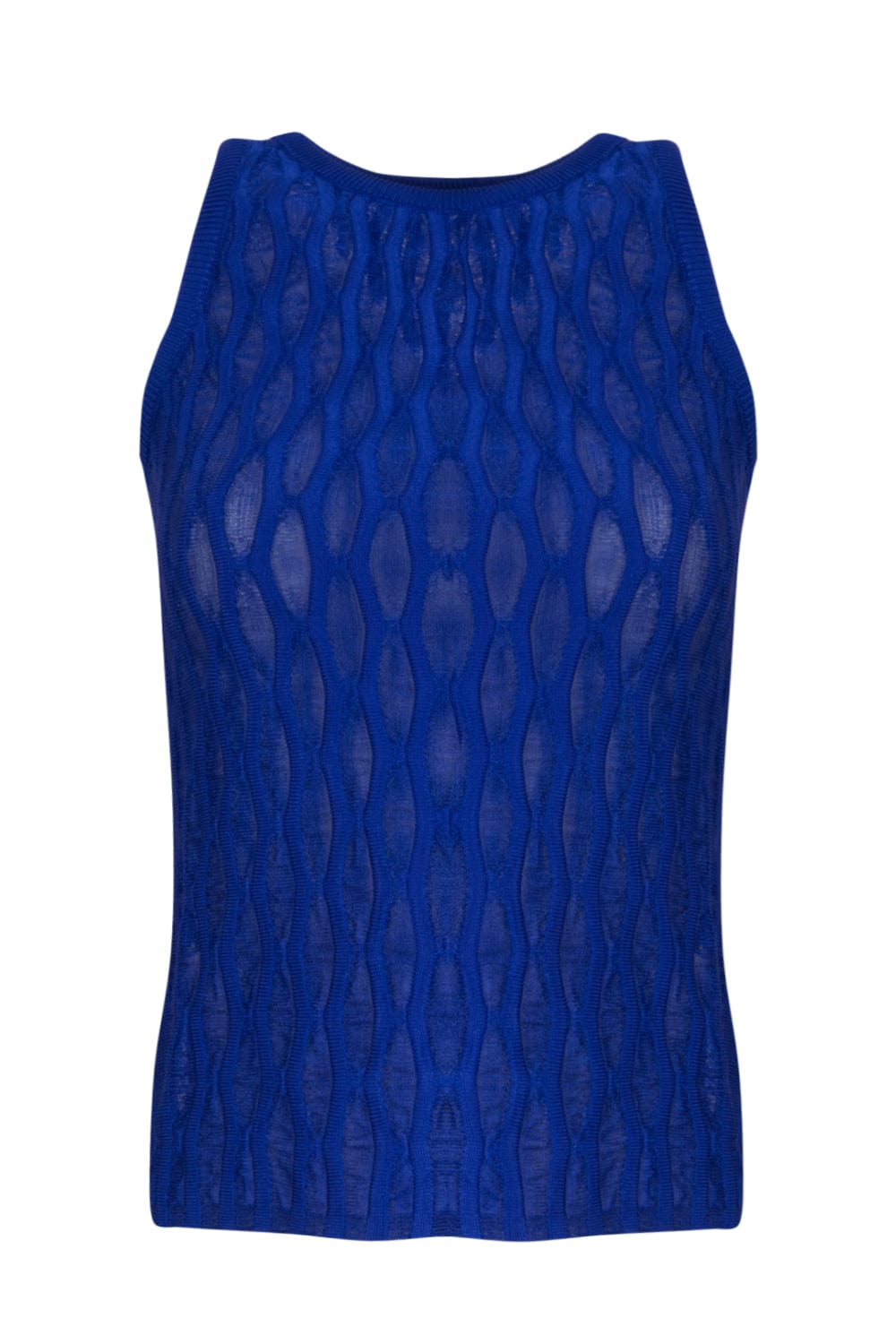 Coven - Blusa sem Manga Tricot Caminhos Azul